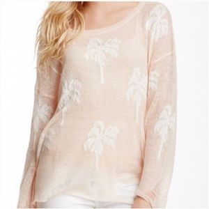 NEW Wildfox tropical palm tree white label knit sweater size small